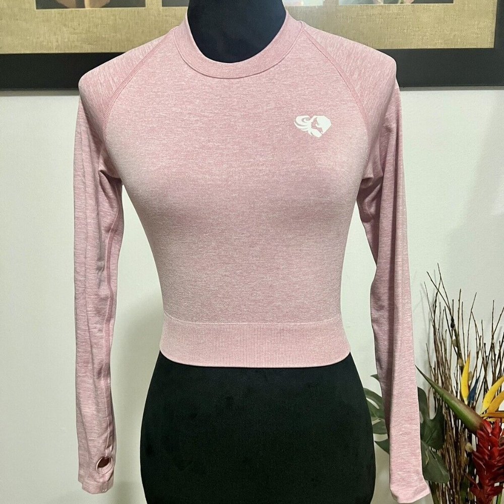 Women’s Best Move Seamless Long Sleeve Crop Top Light Pink Small NWOT